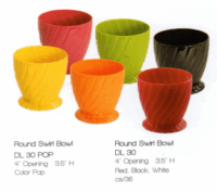 4" Swirl Plastic Round Design Bowls- Case of 36