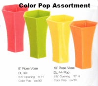 Plastic Flower Vase- 10" Hexagon- Case of 18