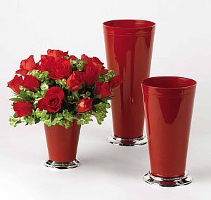 Holiday Red Mint Julip Valentines Day/Christmas Vases- Case of 12-0