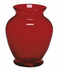 6" Ginger plastic flower vase- Crystal- Case of 12