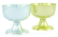 Footed Compote Vacuum Ornametal Engraved Footed Designbowl- VAC481-482