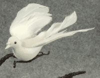 6 Inch Flocked Dove with Clip- Box of 1 Dozen- B-106-CLP
