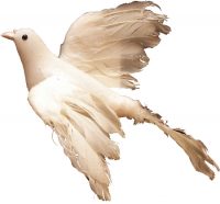 Artificial Dove- Flocked White- Box of 3- B112-I