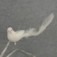 6" Mushroom/Feather Dove with Long Tail, Lace and Sequins- Box of 1 Dozen