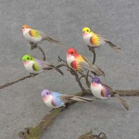 5.5" Artificial Bird Assortment with Clip, 6 Styles Assorted- Box of 1 Dozen- B6741