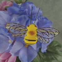 2.25" Artificial Bee on wire, pack of 2 dozen- B6753