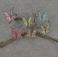 3.5" Fantasy Butterfly Pastel Astmt with Clip Mounting - 6 PASTEL Astd- Box of 2 Dozen