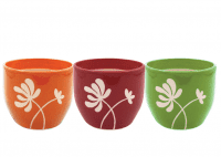 4 3/4" Dolomite FLower Planter Assortment X 3, case of 12 Assorted