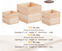 Natural Wood Cube Box with Hard Liners