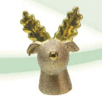 Gold Ceramic Reindeer Head Statue, case of 12