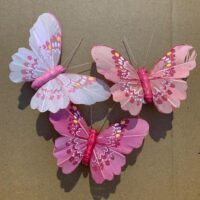 3.5" Painted Artificial Butterfly With Mounting Clip or Wire, Box of 1 Dozen- BN2003
