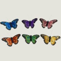 4.5" Jeweltone Monarch Artificial Butterfly Assortment With Mounting Clip or Wire, Box of 2 Dozen- BN2003