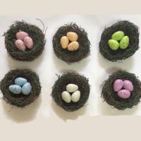 5" BIRD NESTS W/ EGGS 6-ASST COLORS- BN2012