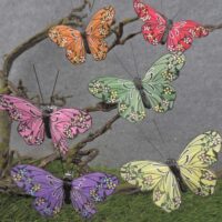 3.75" Spring Mix" Monarch Artificial Butterfly Assortment With Mounting Clip, Box of 2 Dozen- BN7019