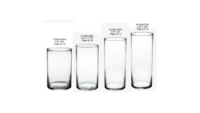 Utility Glass Cylinder Vases, 6" to 10" Heights