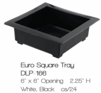 6 X 6 Inch "EURO" style Square Flower Design Tray